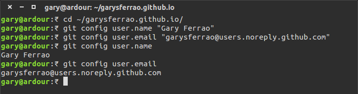 Setting up your Git user name and email